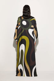 Marble Print Silk Kaftan