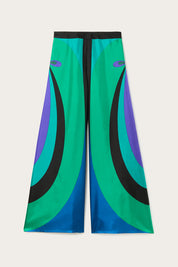 Silk Pants with Maddalena Print