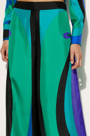 Silk Pants with Maddalena Print