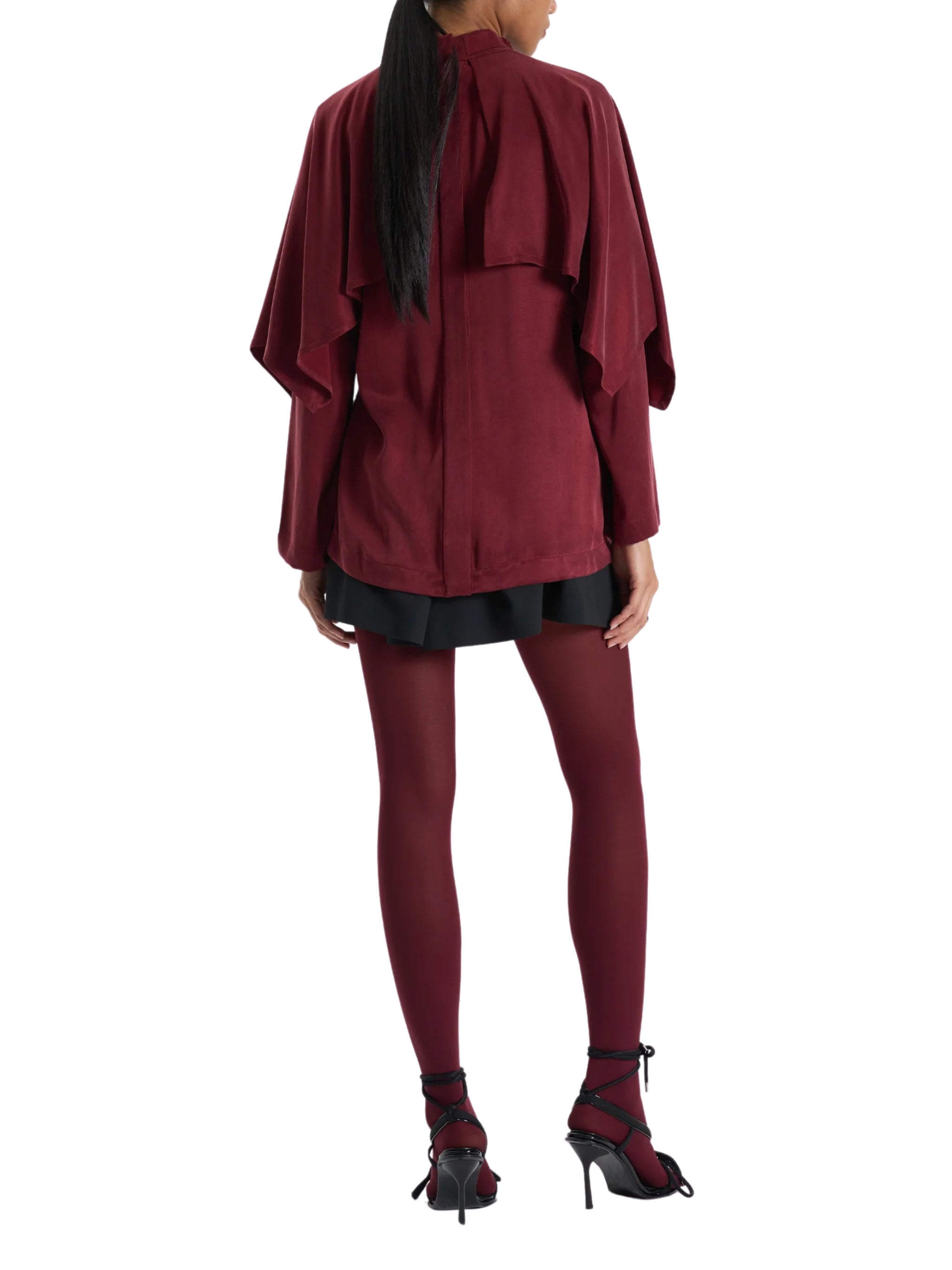 RED FLOWING LOOSE BLOUSE