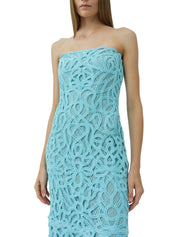 Clairis laced guipure bustier midi dress