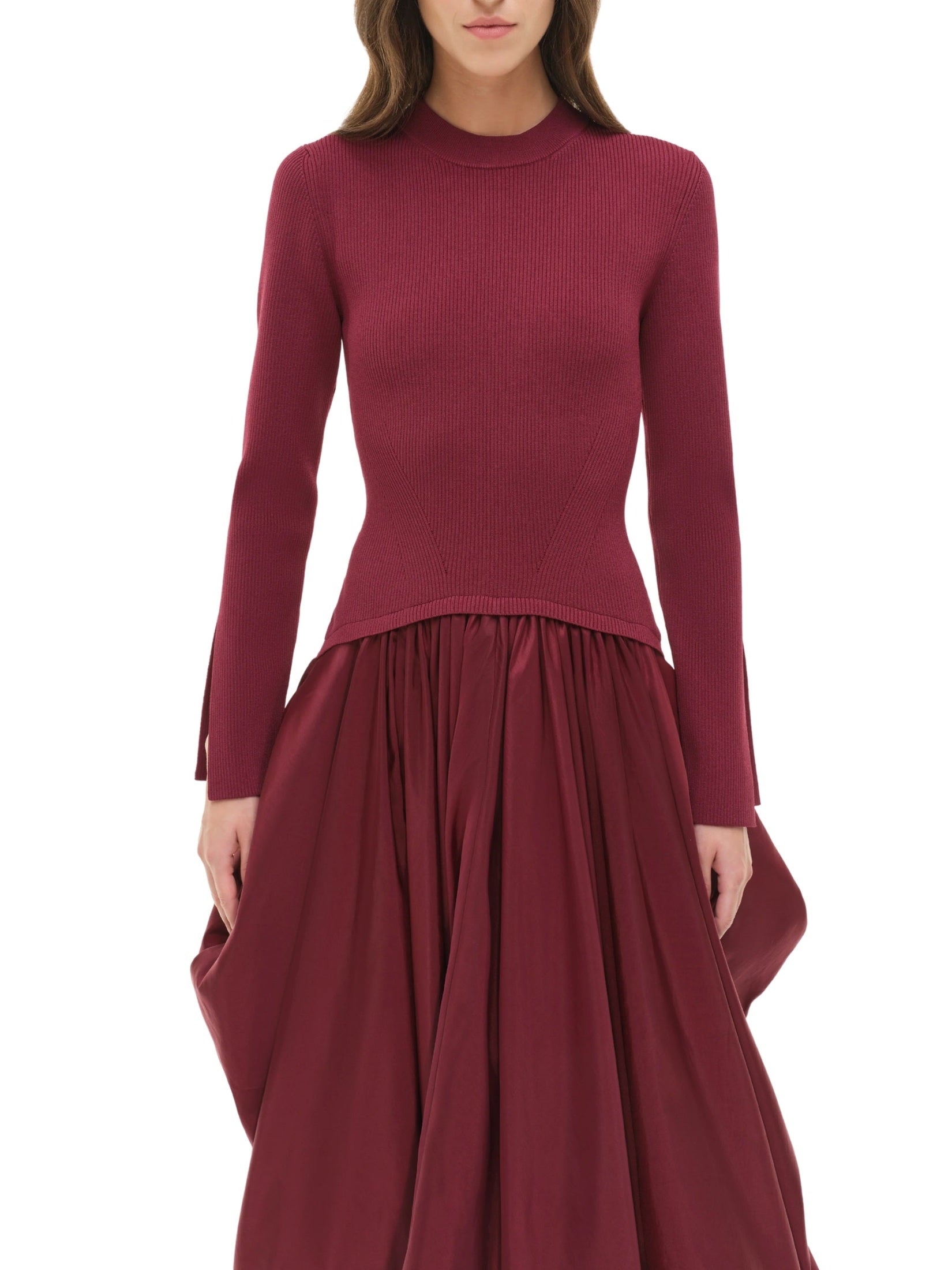 Kenlie l/s mock neck midi dress