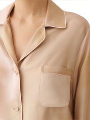Flower Printed Silk Twill Shirt
