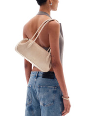 OYSTER SHOULDER BAG EMBOSSED LIZARD COWHIDE LEATHER
