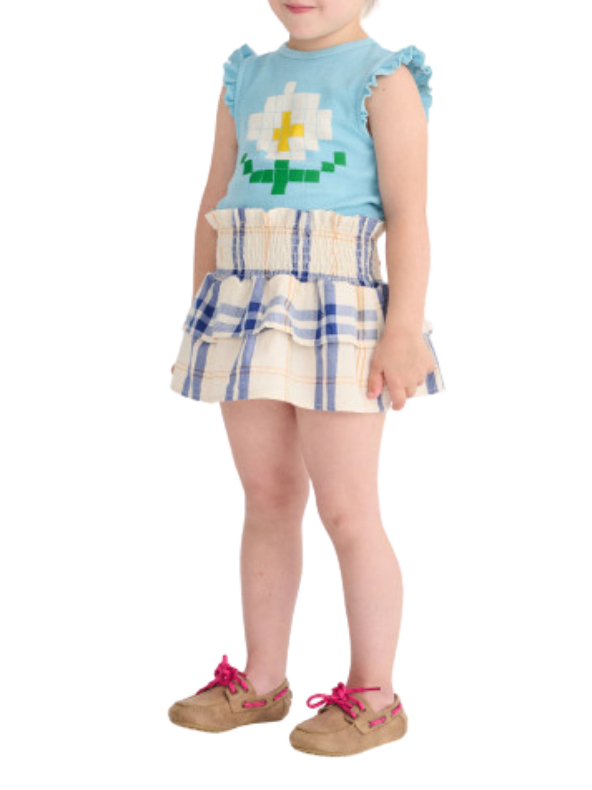 Pixel daisy ruffled top