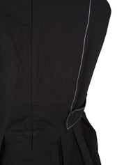 Stretch cotton v-neck pocket blouse