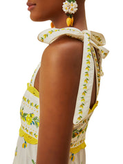 SICILY OFF-WHITE RICHELIEU MIDI DRESS