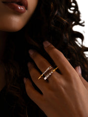 Ibex ring in sterling silver & 18k gold vermeil and rhodium