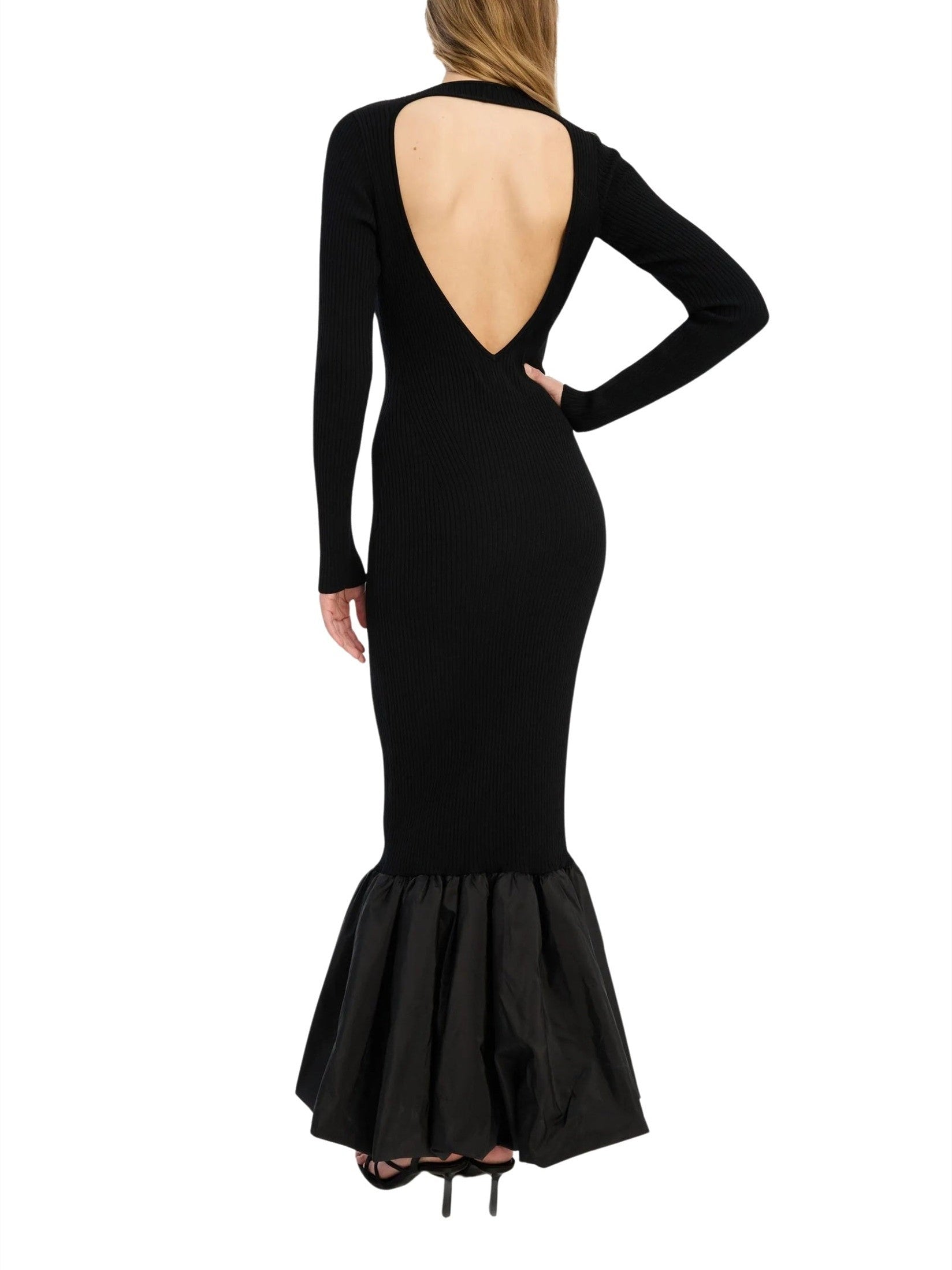 Knit maxi cutout dress