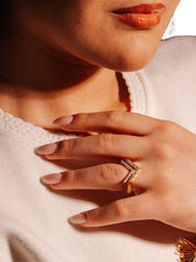Mud ring in sterling silver & 18k gold vermeil