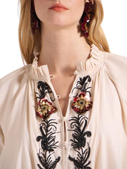 EMBROIDERED CERERE SHIRT DRESS