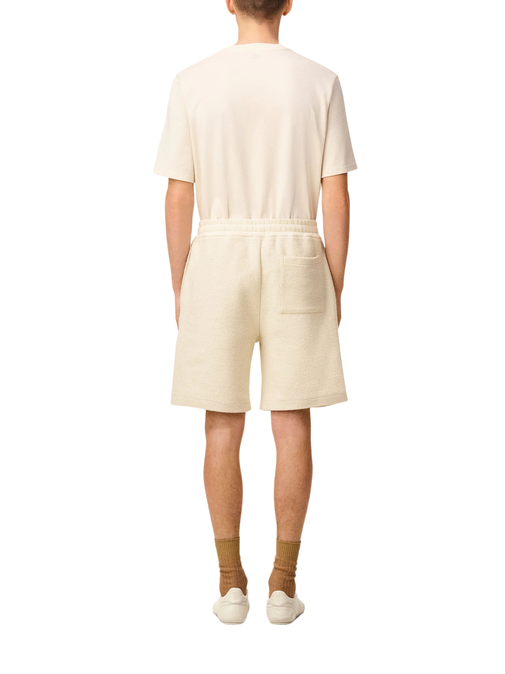 White Cotton Curly Fleece Short