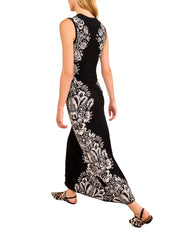 Liana Jacquard Long Dress – Noir