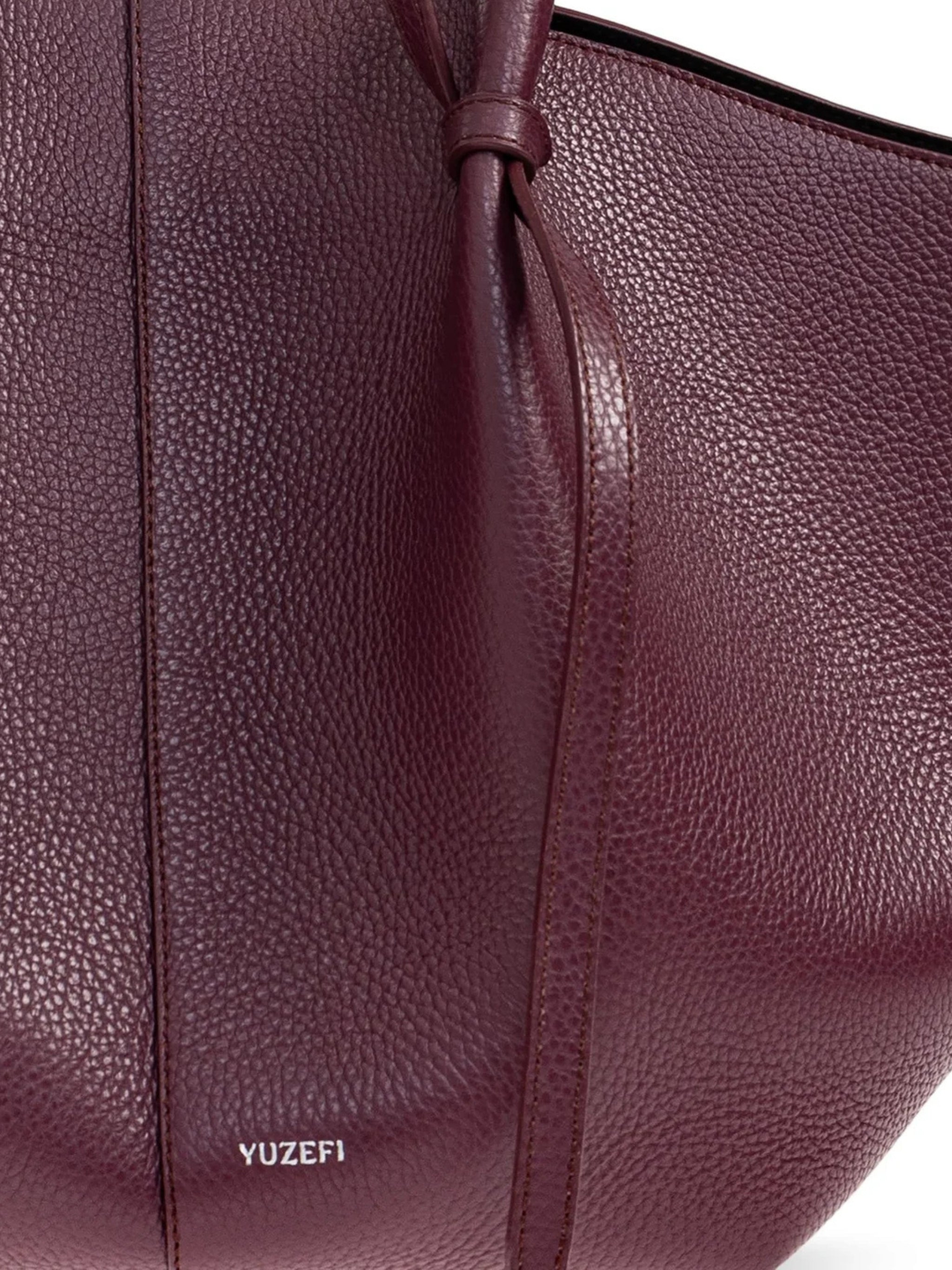 LARGE MOCHI WINE PEBBLE GRAINED LEATHER