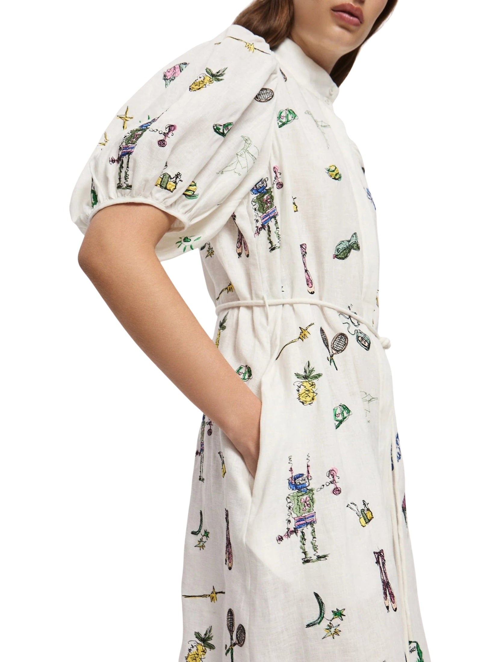 Play embroidered shirt dress