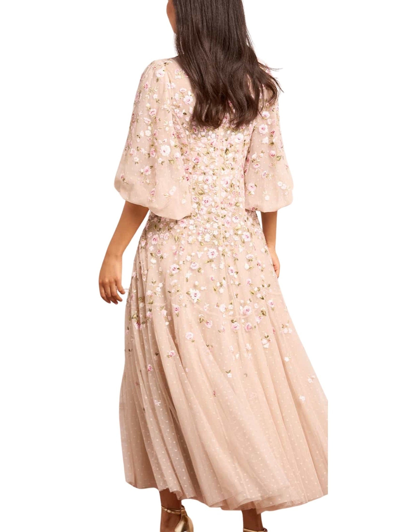 Sylvia rose round neck ankle gown