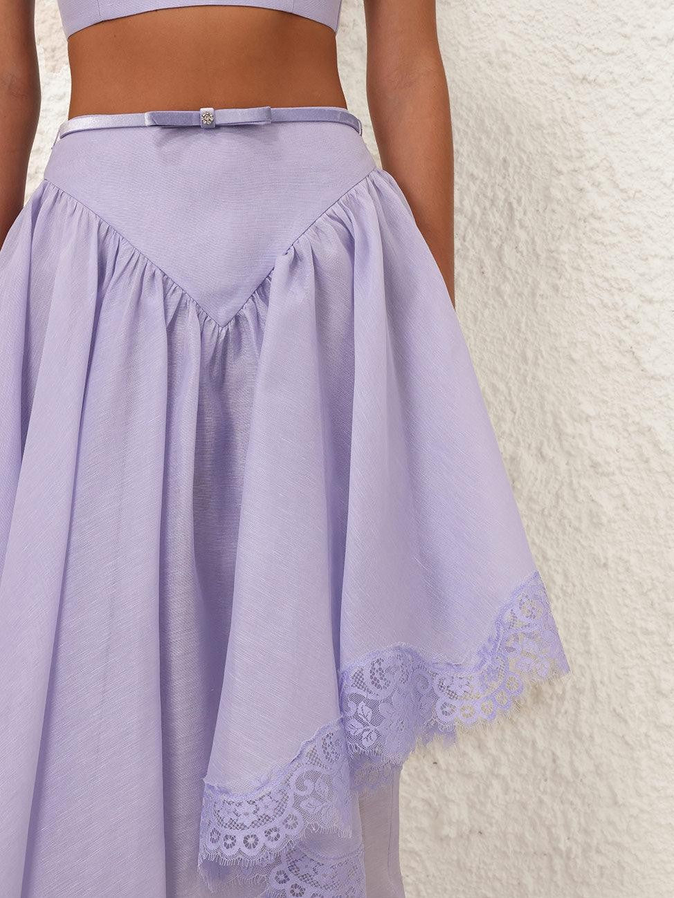 Runway crush lace trim skirt