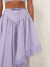 Runway crush lace trim skirt