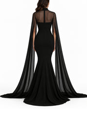 Chiffon & Scuba Maxi Dress