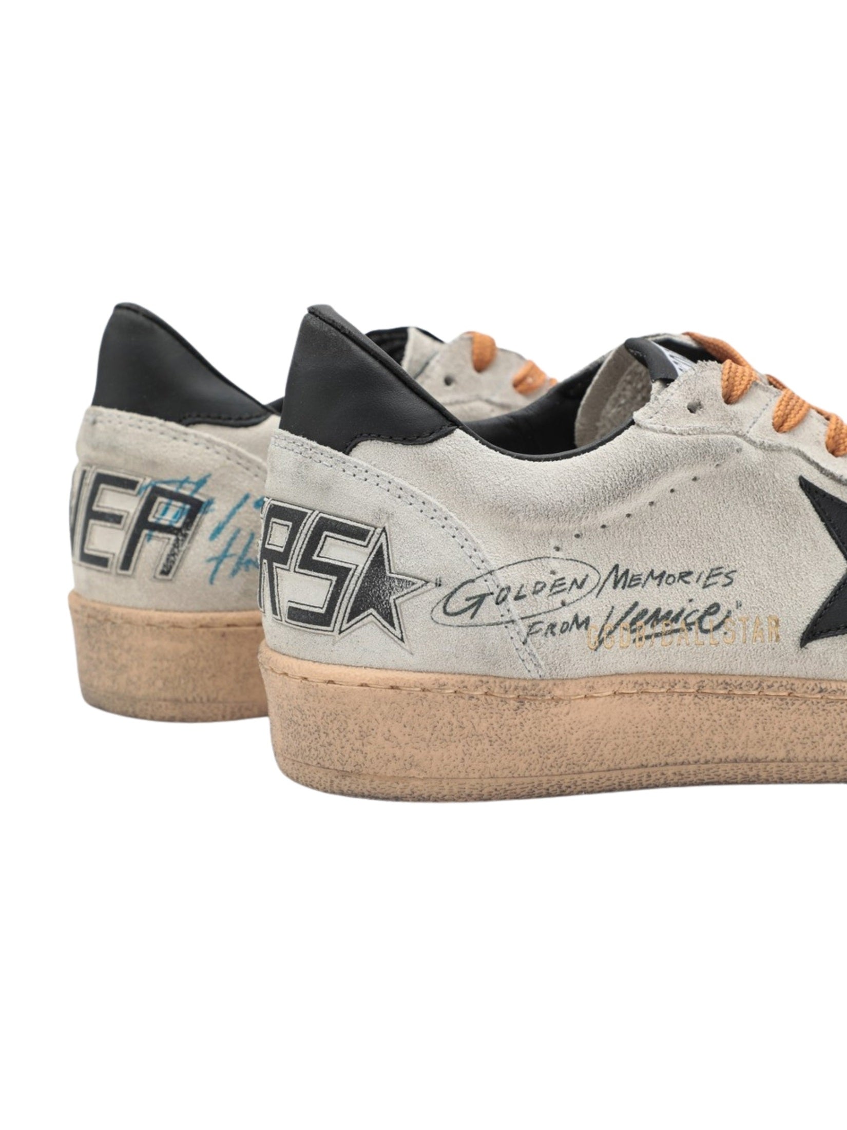 Ballstar suede upper toe tongue and spur leather star and heel
