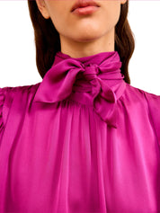 Ornament tie neck blouse