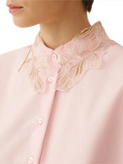 Sleeveless shirt in petal pink poplin