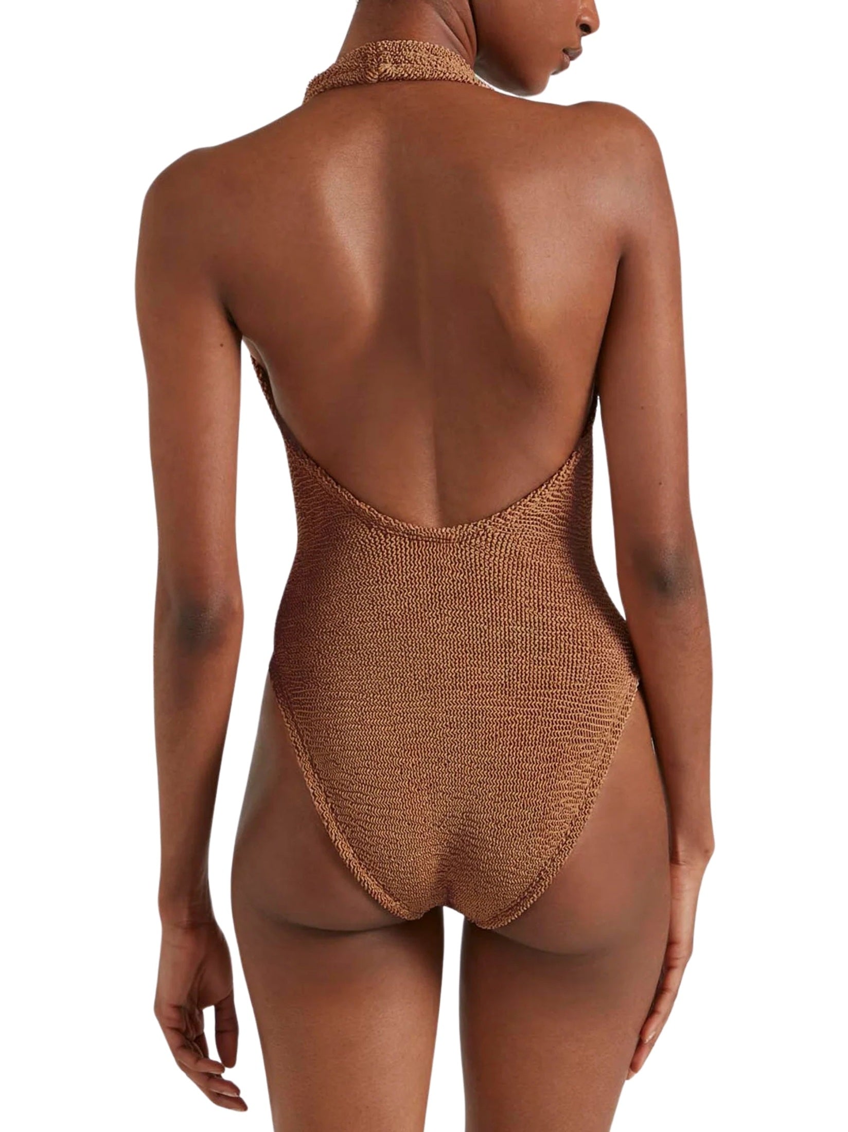Sandy swim - a metallic crinkle metallic cocoa