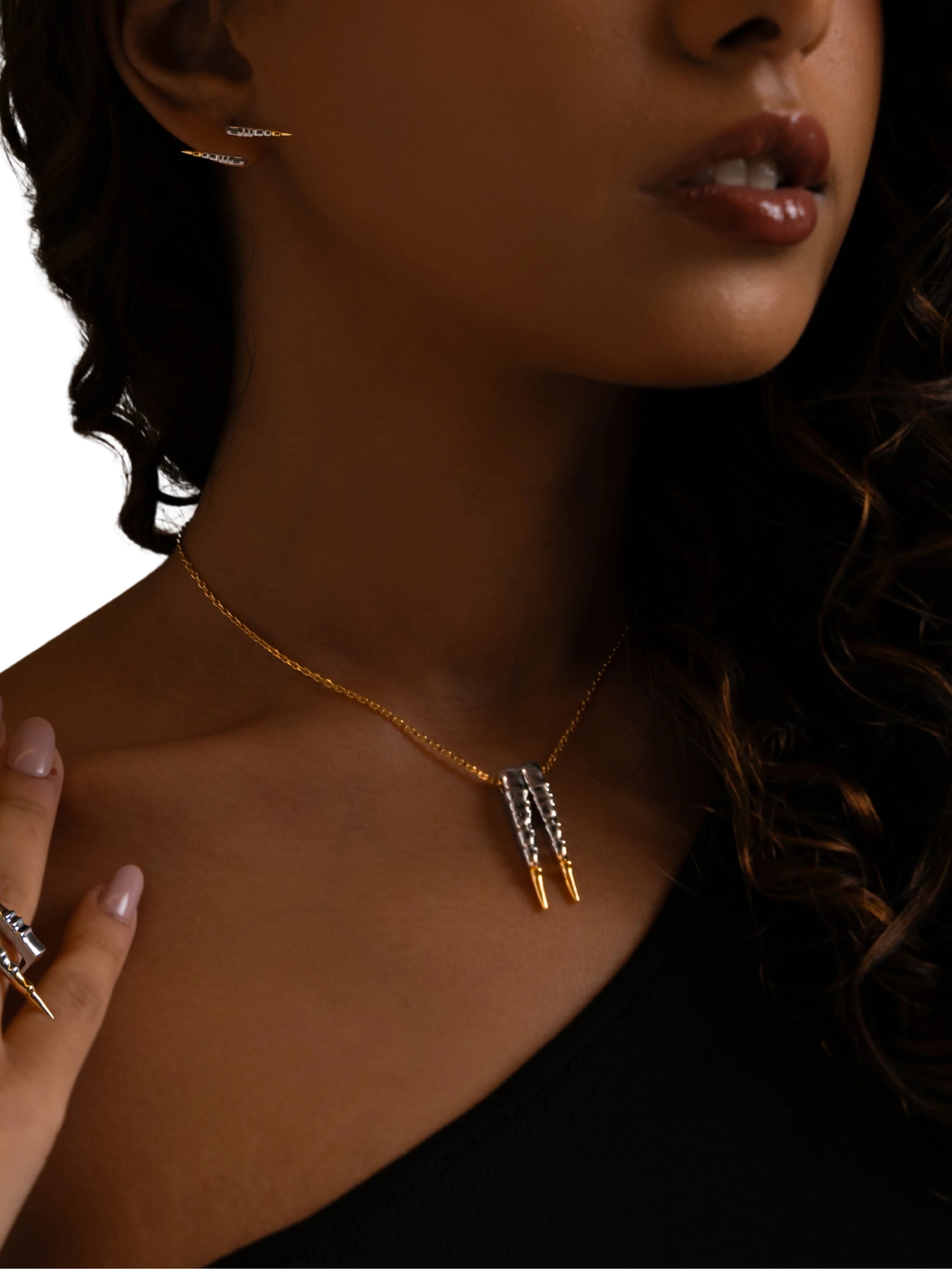 Ibex necklace in sterling silver & 18k gold vermeil and rhodium