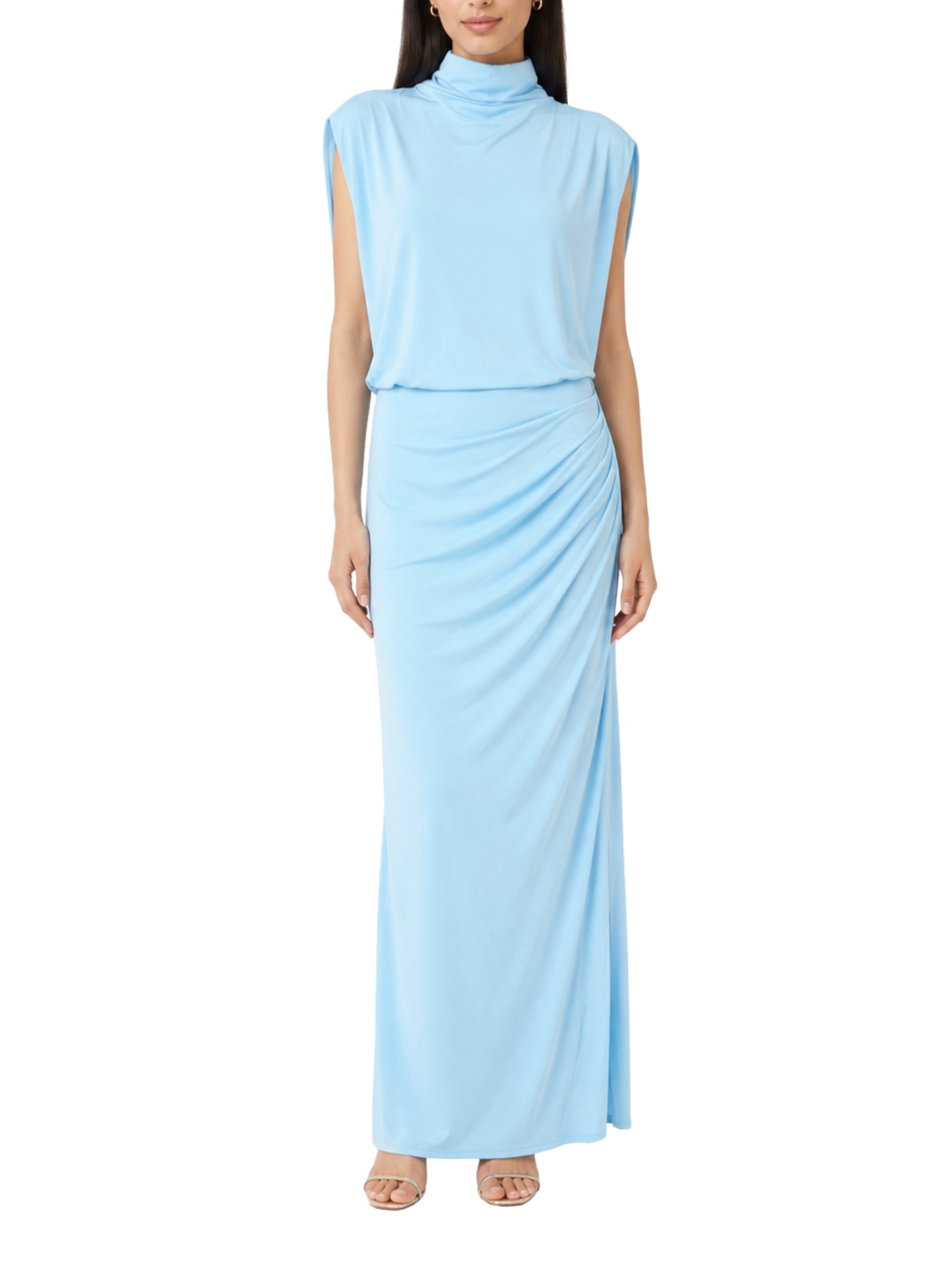 Vale draped jersey midi dress