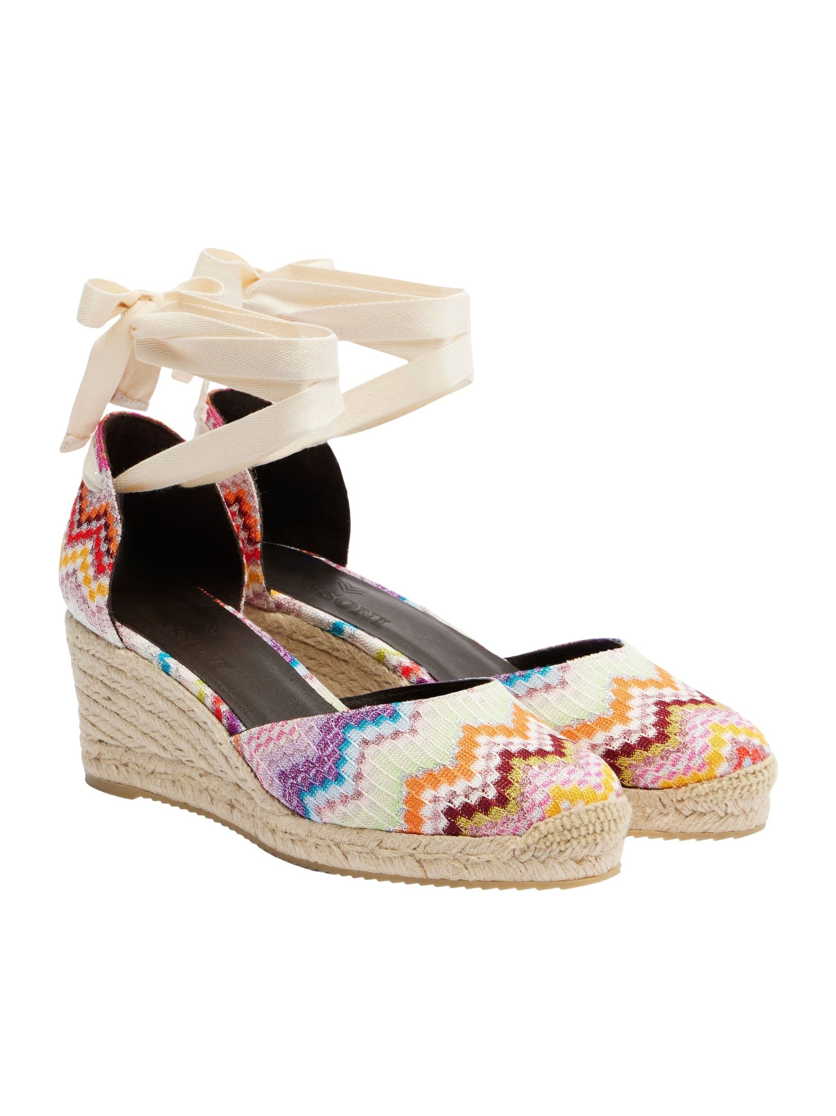 Chevron-Pattern Tie Espadrilles