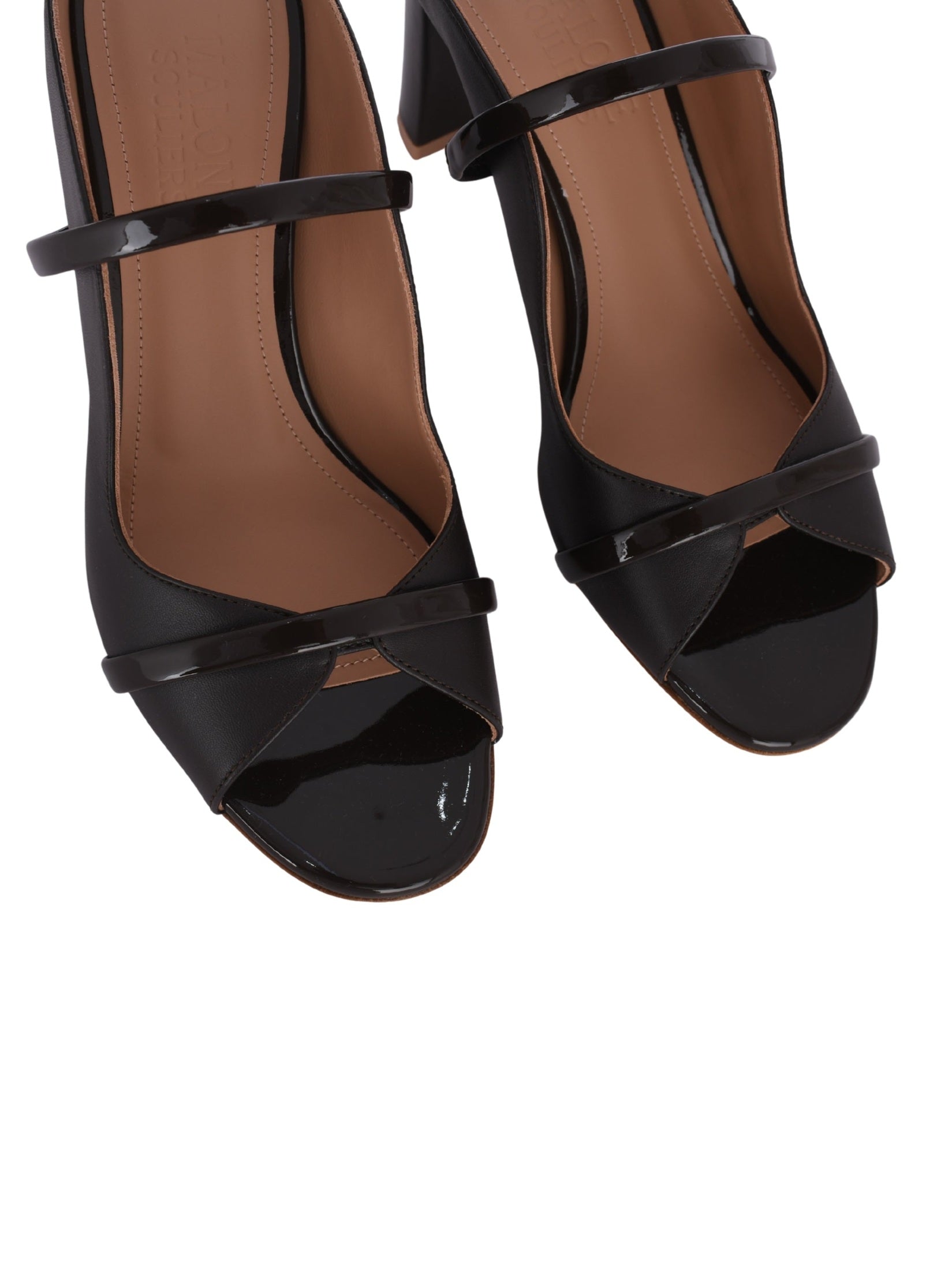 Norah 70 black embossed leather sandals
