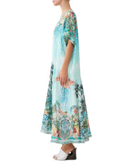 V neck kaftan with drop waist