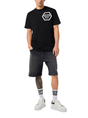 Round Neck T-Shirt Lines Hexagon