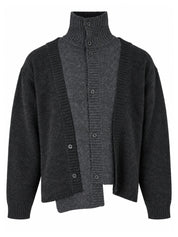 Double layered turtleneck cardigan
