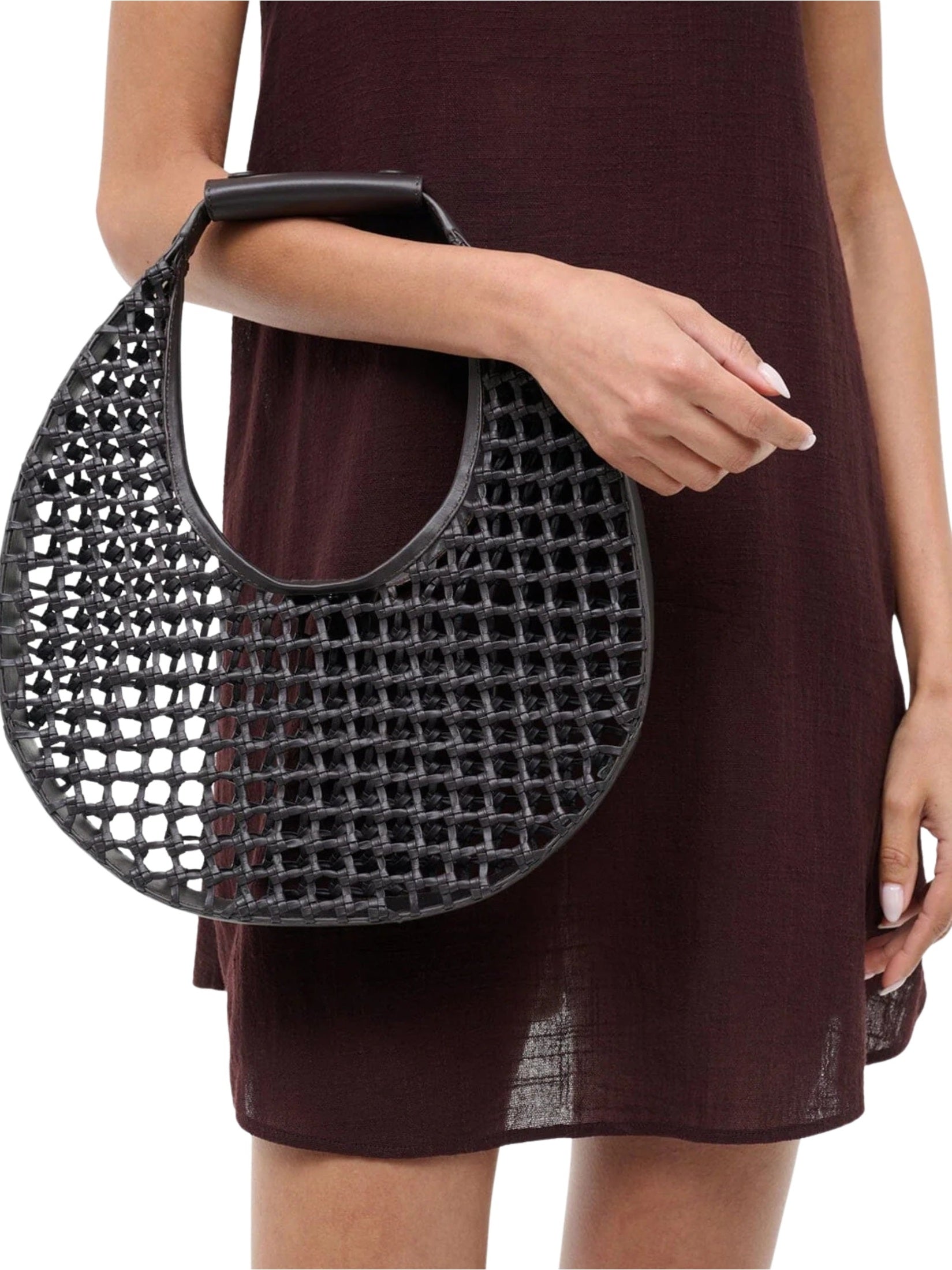 Moon hand-knotted tote bag