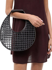 Moon hand-knotted tote bag