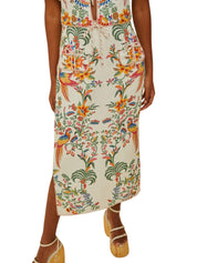 DELICATE FOREST OFF-WHITE MIDI SKIRT