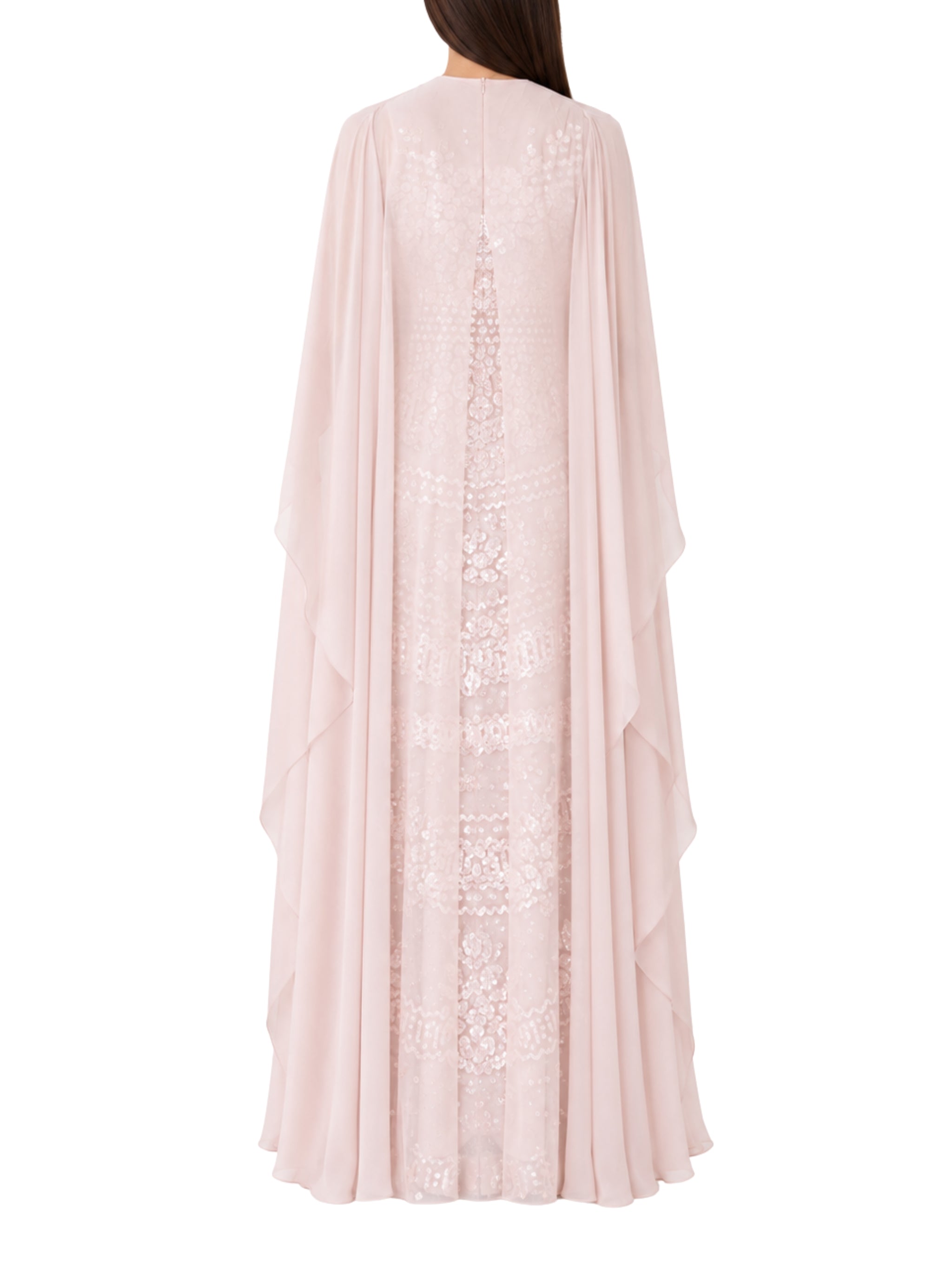 Anais sequin cape gown
