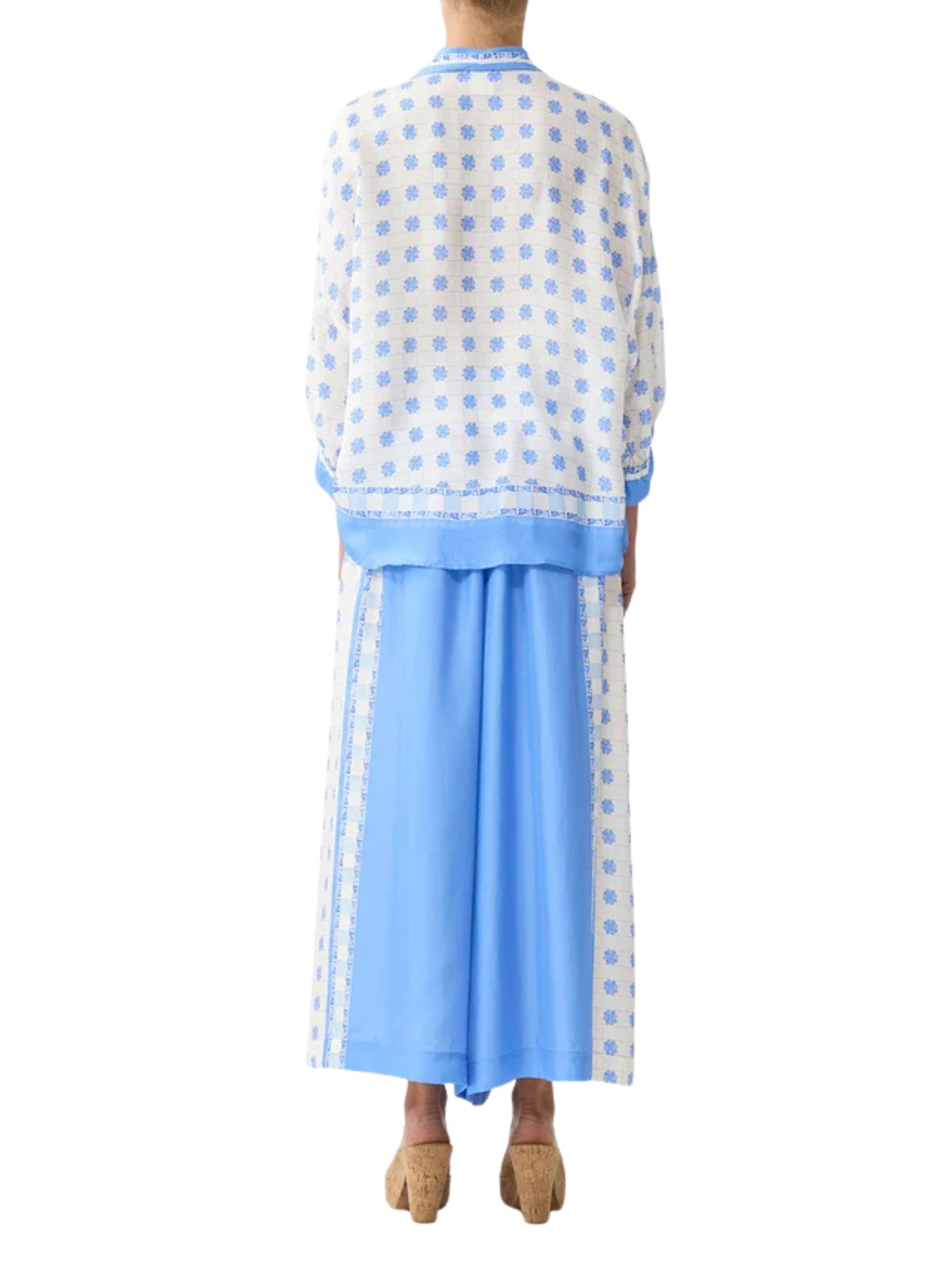Wide leg elastic waist pant