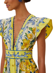 SICILY SCARF OFF-WHITE MAXI DRESS