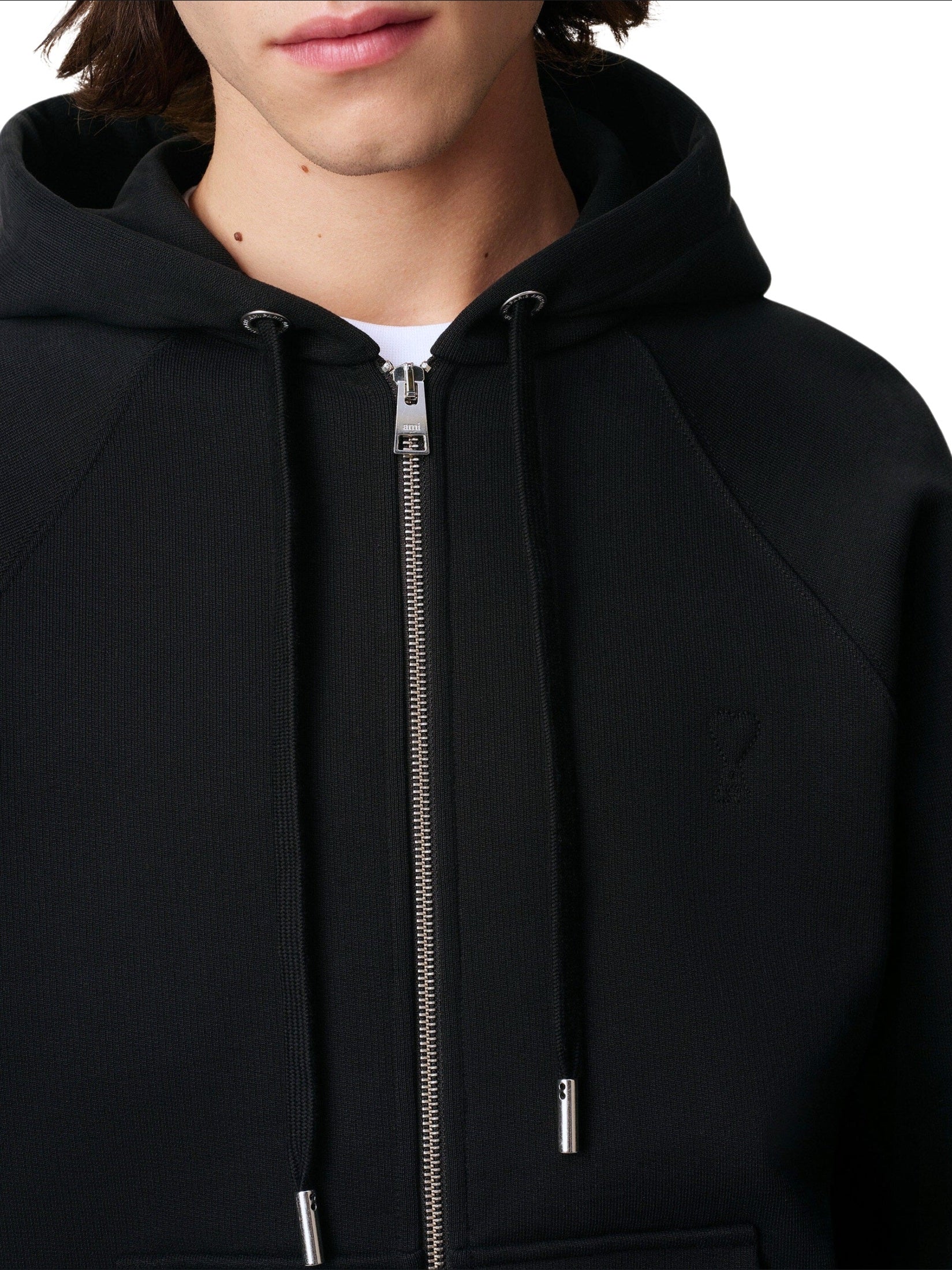 Small embossed adc hoodie with zip