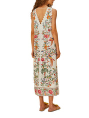 DELICATE FOREST OFF-WHITE MAXI DRESS