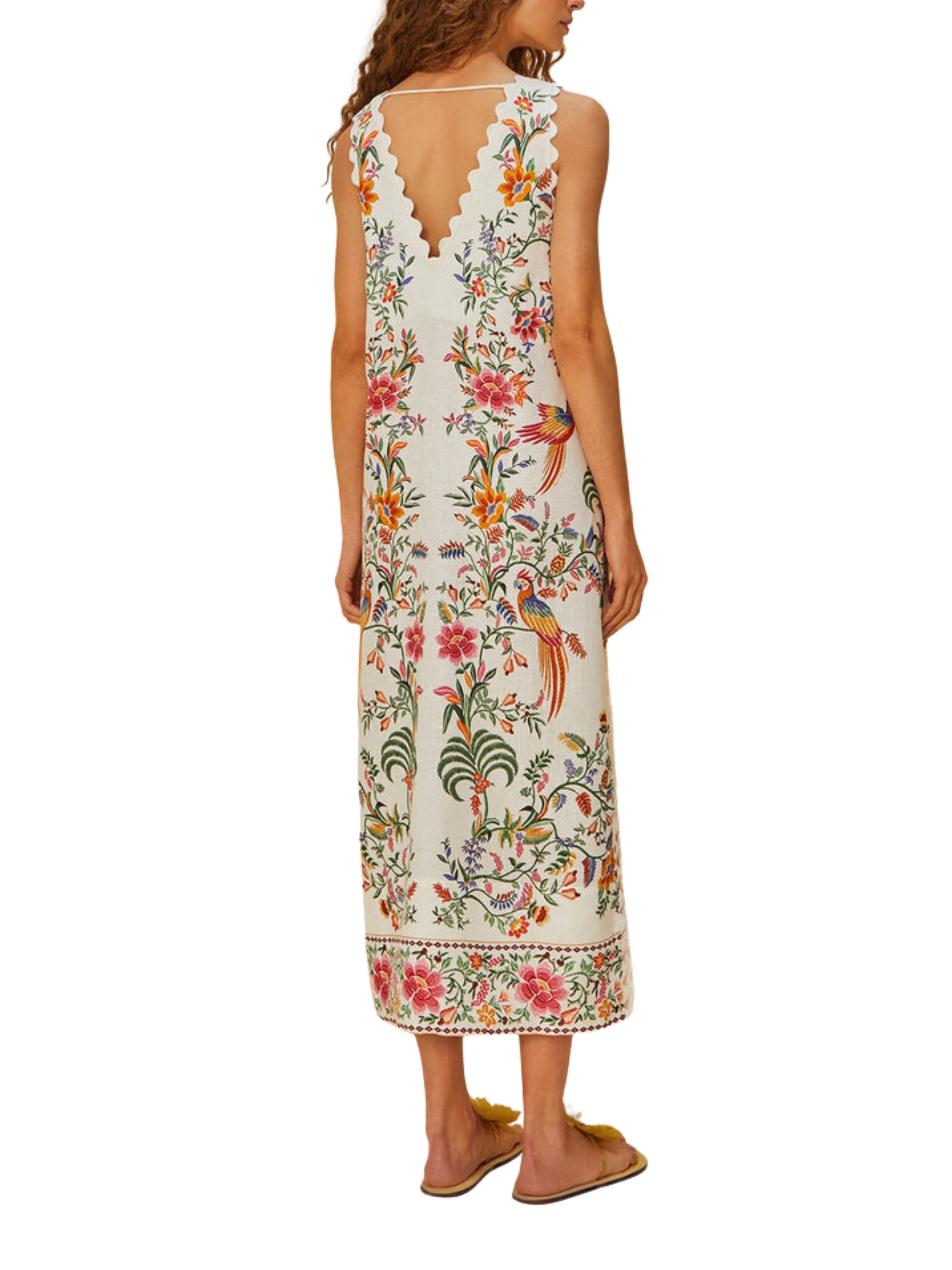 DELICATE FOREST OFF-WHITE MAXI DRESS
