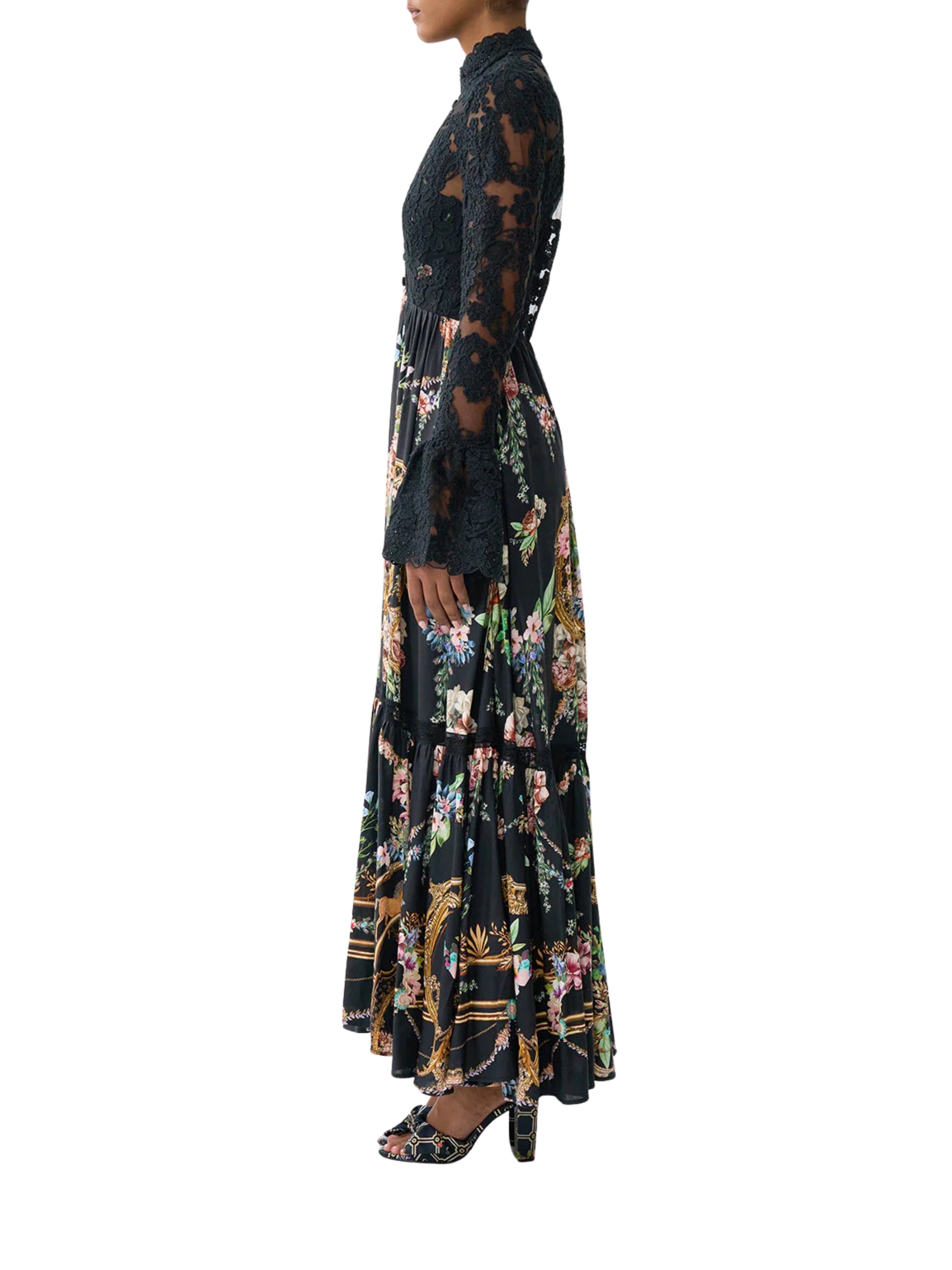 LACE BODICE MAXI DRESS