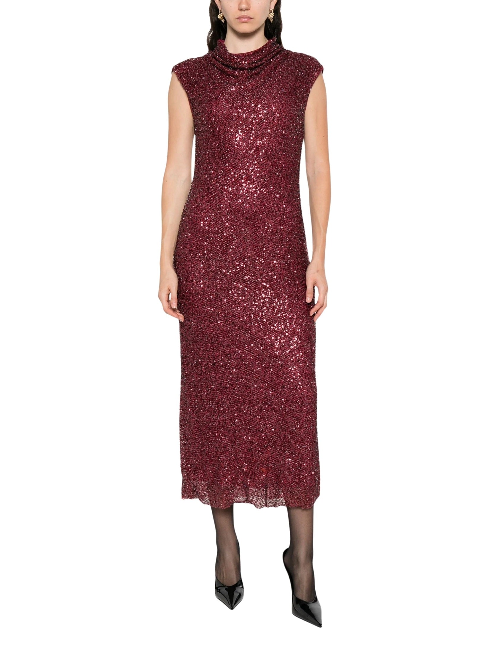 Zaria cowl neck midi dress