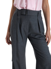 BELTED WIDE LEG TROUSERS