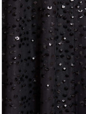 DAPPLED SEQUIN LONG SLEEVE ANKLE GOWN