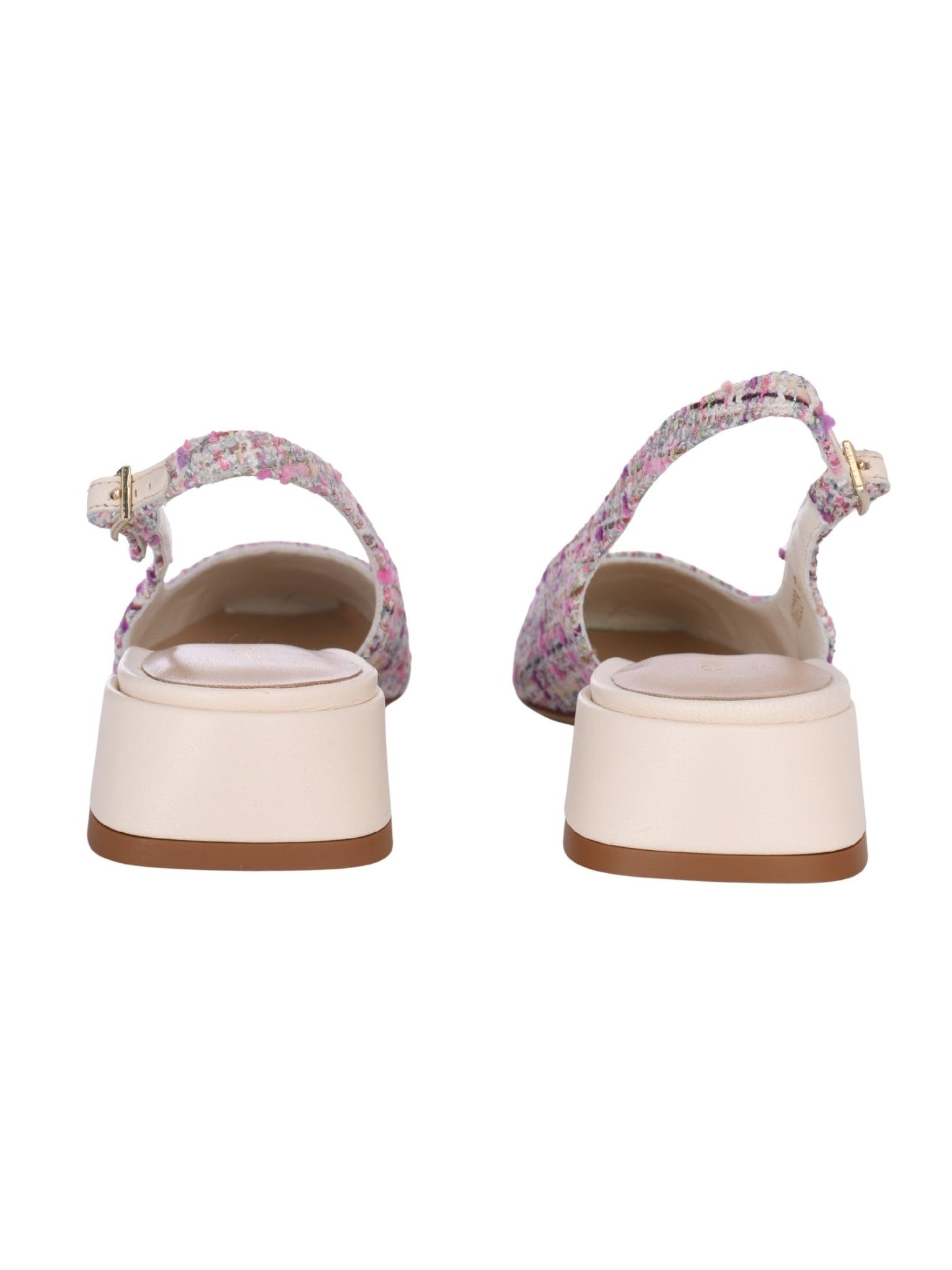 Slingback nappa & tweed off w & multic