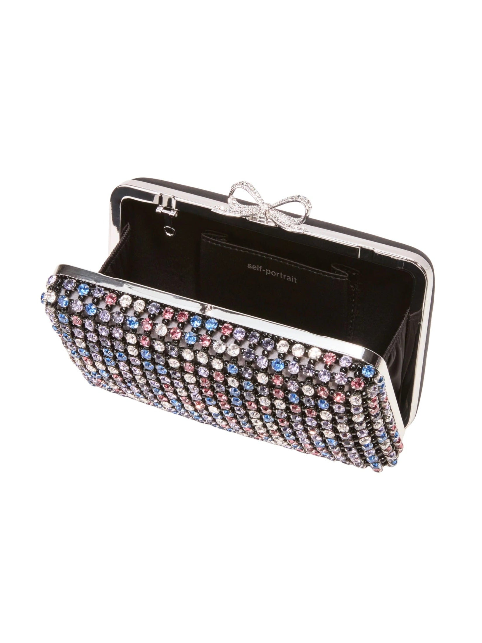 Multi crystal chainmail clutch