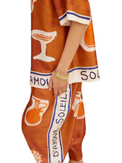 Soleil d'amour tapered silk pant